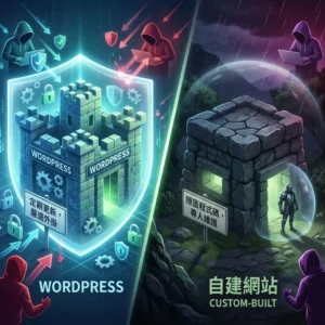 WordPress 對照 自建網站的安全性示意